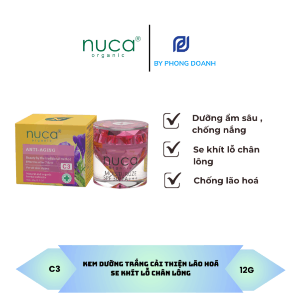 NUCA KEM DƯỠNG TRẮNG CẢI THIỆN LÃO HOÁ SE KHÍT LỖ CHÂN LÔNG 12G