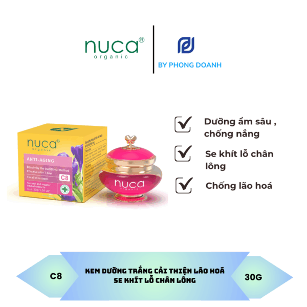 NUCA KEM DƯỠNG TRẮNG CẢI THIỆN LÃO HOÁ SE KHÍT LỖ CHÂN LÔNG 30G