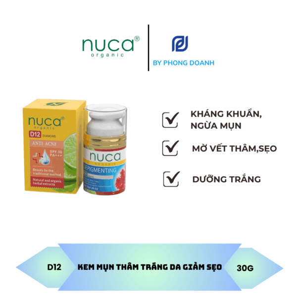 NUCA KEM MỤN THÂM, TRẮNG DA, GIẢM SẸO HIỆU QUẢ CHẠI XỊT TIỆN LỢI 30G