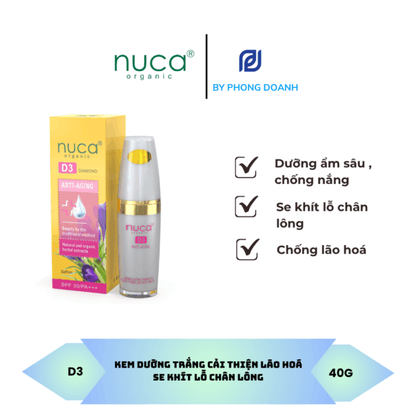 NUCA KEM DƯỠNG TRẮNG CẢI THIỆN LÃO HOÁ SE KHÍT LỖ CHÂN LÔNG 40G