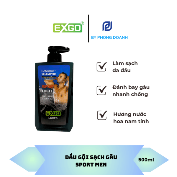 DẦU GỘI SẠCH GÀU EXGO SPORT MEN – SẠCH GÀU MÁT LẠNH, TỰ TIN PHONG ĐỘ