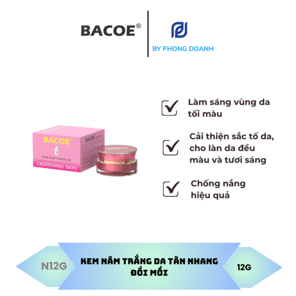 BACOE KEM NÁM TRẮNG DA TÀN NHANG ĐỒI MỒI 12G