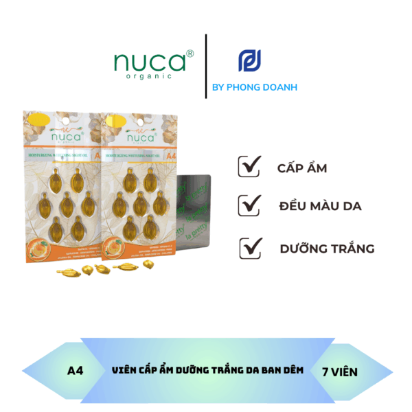 NUCA VIÊN SERUM CẤP ẨM, DƯỠNG TRẮNG BAN ĐÊM 7 VIÊN