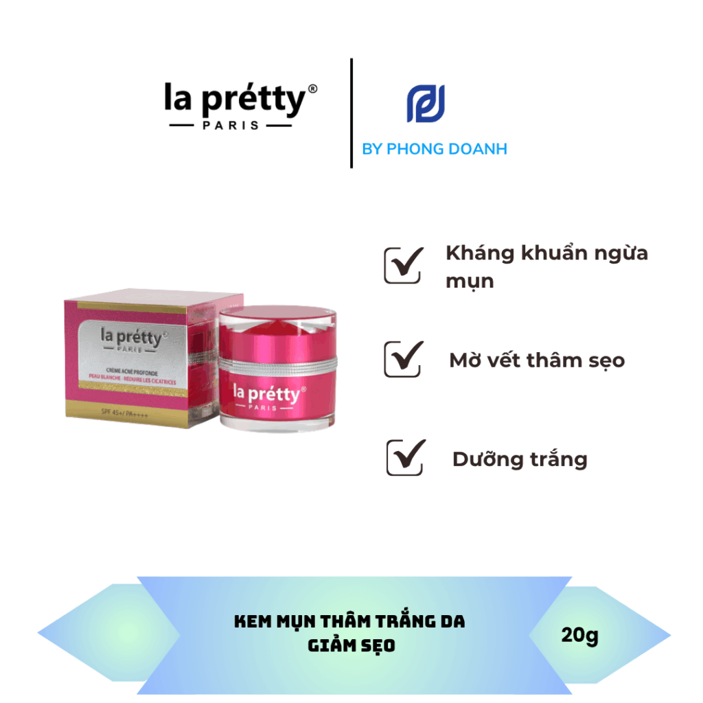 KEM MỤN THÂM TRẮNG DA GIẢM SẸO LA PRETTY