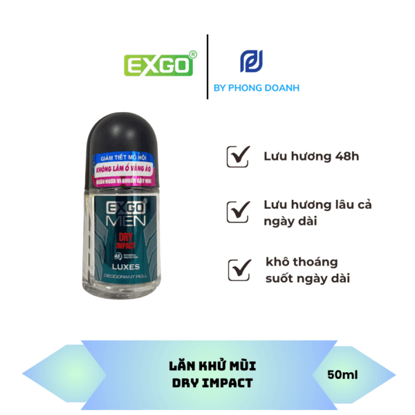 LĂN KHỬ MÙI DRY IMPACT - EXGO 50ML