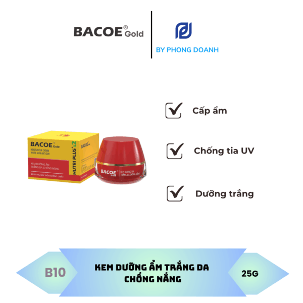 BACOE GOLD KEM DƯỠNG ẨM TRẮNG DA CHỐNG NẮNG 25G