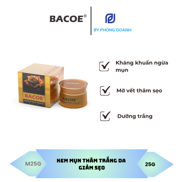 BACOE KEM MỤN THÂM TRẮNG DA GIẢM SẸO 25G