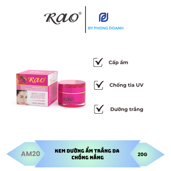 RAO KEM DƯỠNG ẨM TRẮNG DA CHỐNG NẮNG 20G