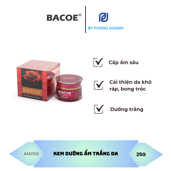 BACOE KEM DƯỠNG ẨM TRẮNG DA 25G