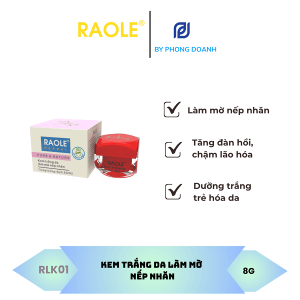 RAOLE KEM TRẮNG DA LÀM MỜ NẾP NHĂN 8G
