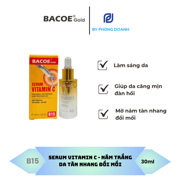 BACOE GOLD SERUM NÁM TRẮNG DA TÀN NHANG ĐỒI MỒI-VITAMIN C 30ML (Copy)