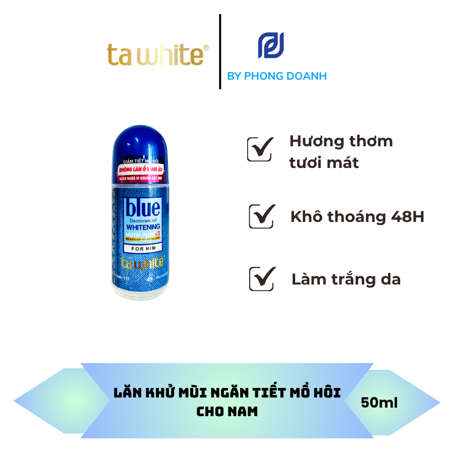 LĂN KHỬ MÙI NGĂN TIẾT MỒ HÔI TA WHITE CHO NAM – 50ML