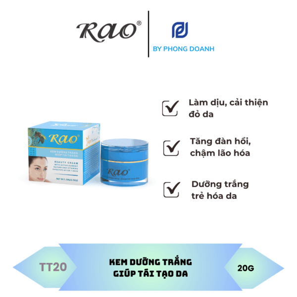 RAO KEM DƯỠNG TRẮNG GIÚP TÁI TẠO DA 20G