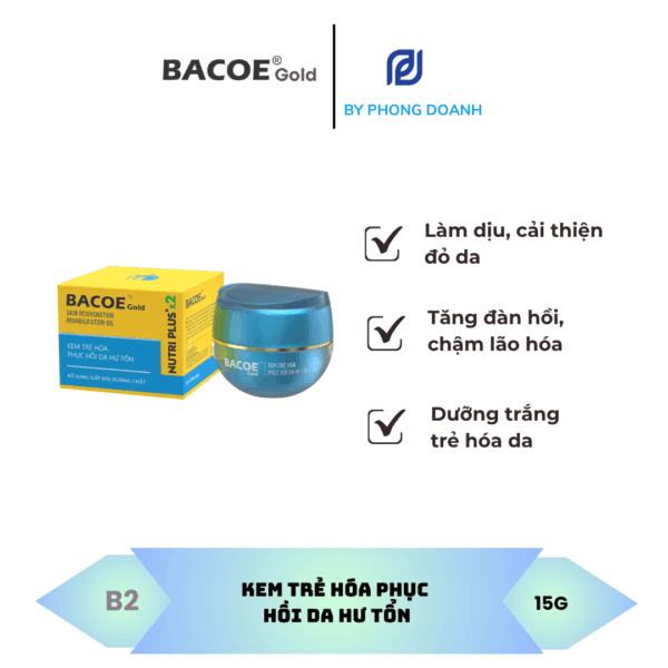 BACOE GOLD KEM TRẺ HÓA PHỤC HỒI DA HƯ TỔN 15G