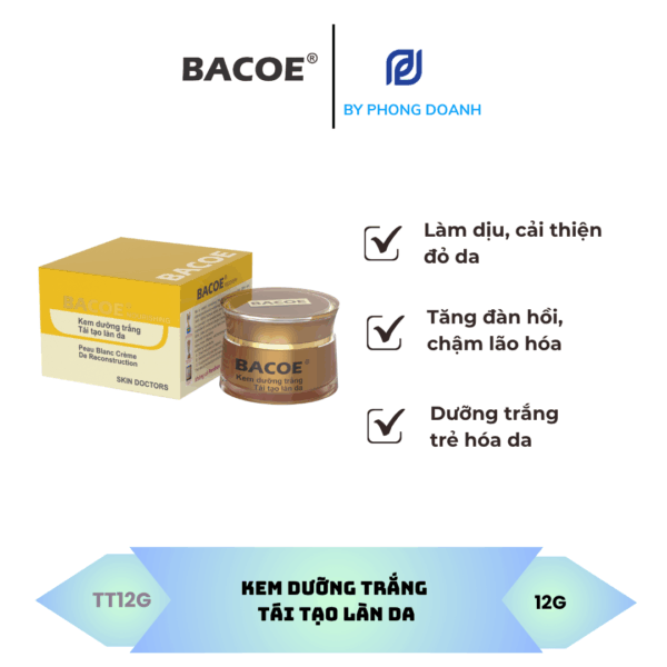 BACOE KEM DƯỠNG TRẮNG GIÚP TÁI TẠO DA 12G