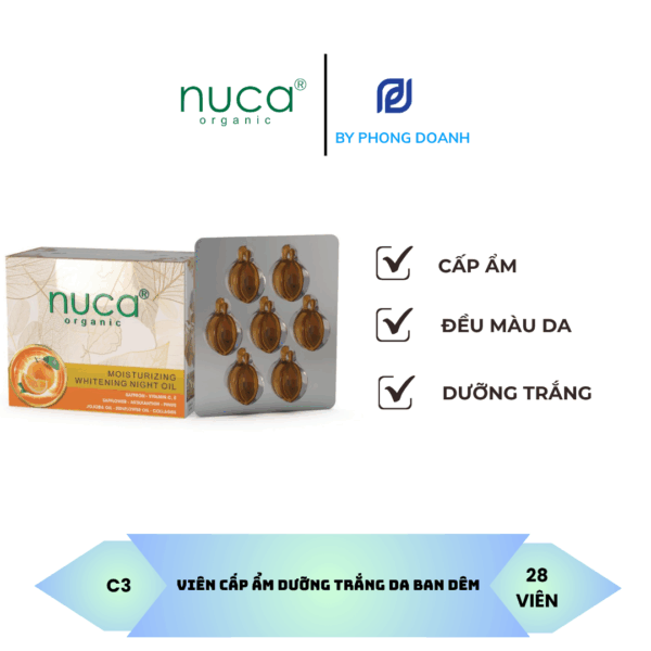 NUCA VIÊN SERUM CẤP ẨM, DƯỠNG TRẮNG BAN ĐÊM 28 VIÊN