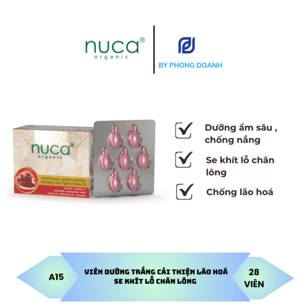 NUCA VIÊN SERUM DƯỠNG TRẮNG, CẢI THIỆN LÃO HOÁ, SE KHÍT LỖ CHÂN LÔNG 28 VIÊN