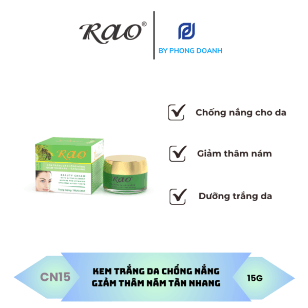 RAO TRẮNG DA CHỐNG NẮNG GIẢM THÂM NÁM TÀN NHANG 15G