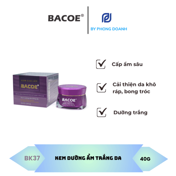 BACOE KEM DƯỠNG ẨM TRẮNG DA 40G