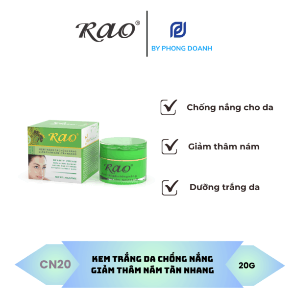 RAO TRẮNG DA CHỐNG NẮNG GIẢM THÂM NÁM TÀN NHANG 20G