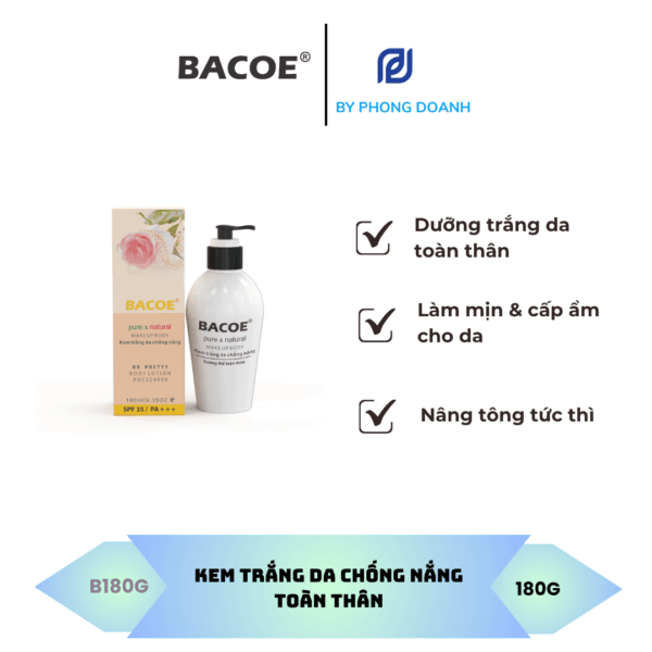BACOE KEM TRẮNG DA CHỐNG NẮNG TOÀN THÂN 180G