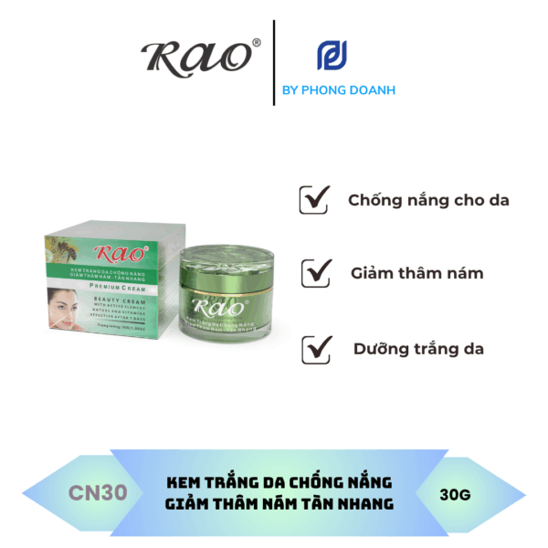 RAO TRẮNG DA CHỐNG NẮNG GIẢM THÂM NÁM TÀN NHANG 30G