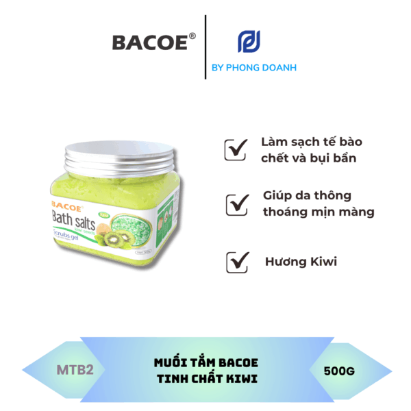 BACOE MUỐI TẮM TINH CHẤT KIWI 500G