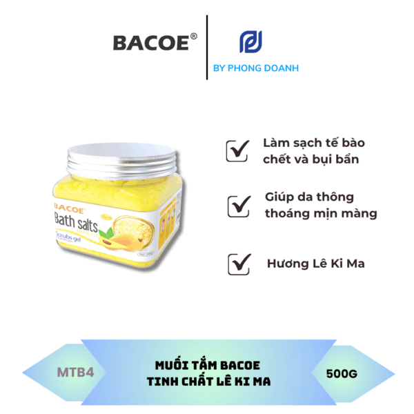 BACOE MUỐI TẮM TINH CHẤT LÊ KI MA 500G