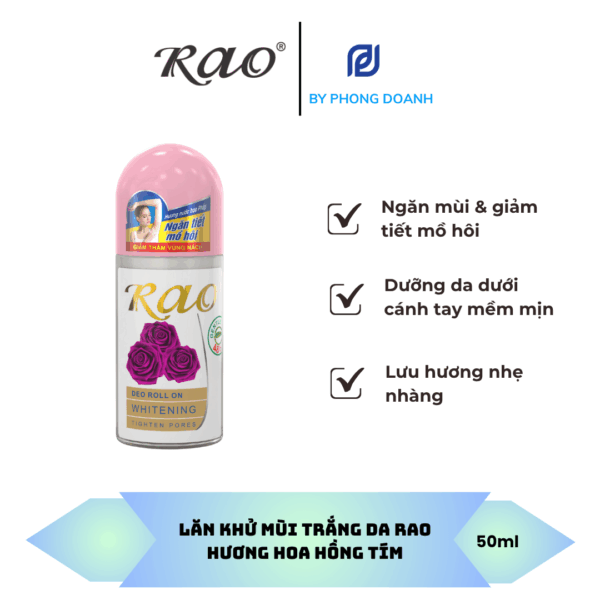 RAO LĂN KHỬ MÙI TRẮNG DA HƯƠNG HOA HỒNG TÍM 50ML