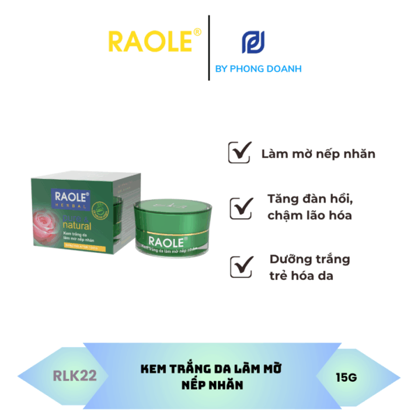 RAOLE KEM TRẮNG DA LÀM MỜ NẾP NHĂN 15G