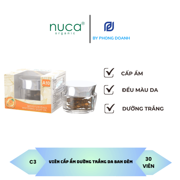 NUCA VIÊN SERUM CẤP ẨM, DƯỠNG TRẮNG BAN ĐÊM 30 VIÊN