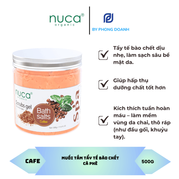 NUCA MUỐI TẮM TẨY TẾ BÀO CHẾT CAFE 500G