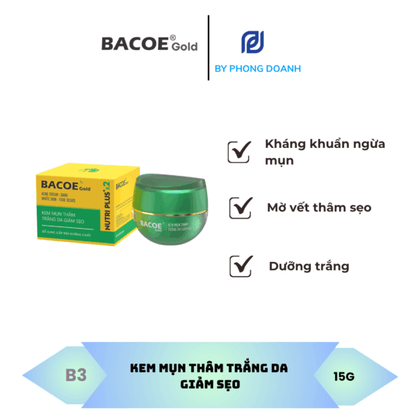 BACOE GOLD KEM MỤN THÂM TRẮNG DA GIẢM SẸO 15G