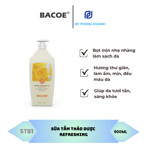 BACOE SỮA TẮM THẢO DƯỢC - REFRESHING 900ML