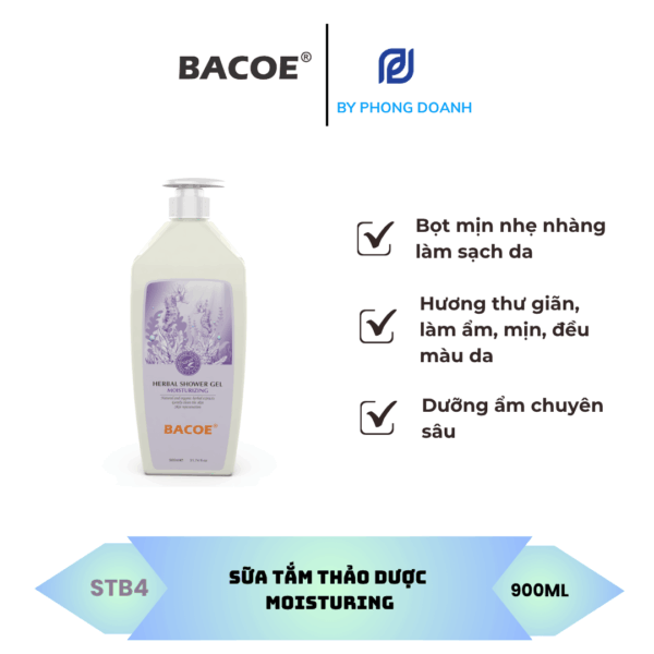 BACOE SỮA TẮM THẢO DƯỢC - MOISTURING 900ML