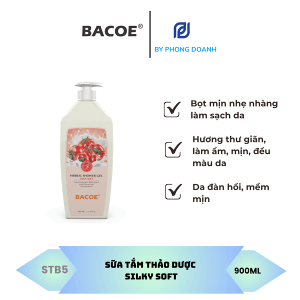 BACOE SỮA TẮM THẢO DƯỢC - SILKY SOFT 900ML