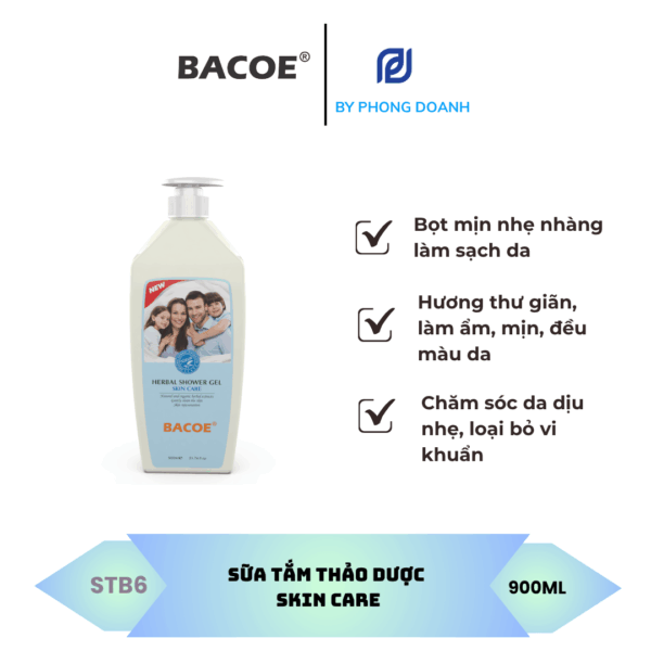 BACOE SỮA TẮM THẢO DƯỢC - SKIN CARE 900ML