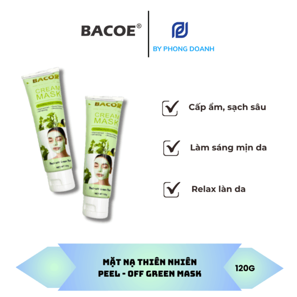 BACOE MẶT NẠ THIÊN NHIÊN PEEL-OFF GREEN MASK 120G