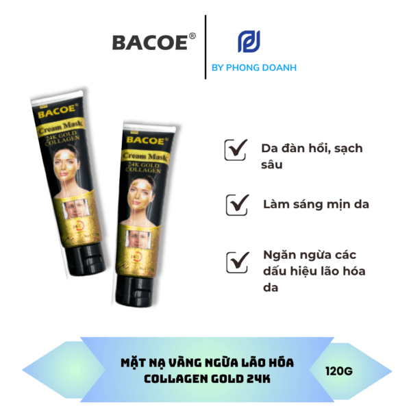 BACOE MẶT NẠ VÀNG NGỪA LÃO HÓA COLLAGEN GOLD 24K 120G