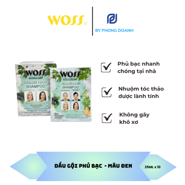 DẦU GỘI PHỦ BẠC - MÀU ĐEN 25ML x 10 Gói