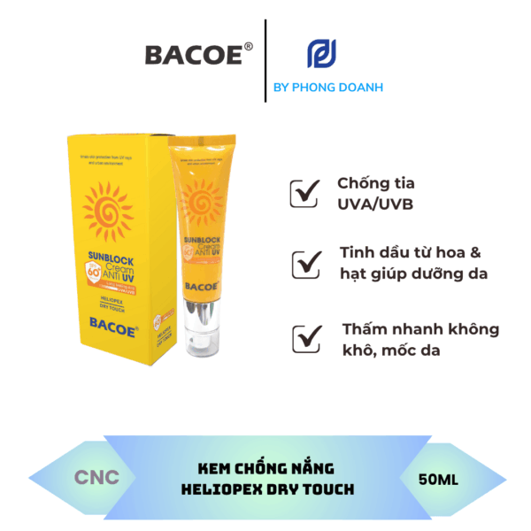 BACOE KEM CHỐNG NẮNG HELIOPEX DRY TOUCH 50ML