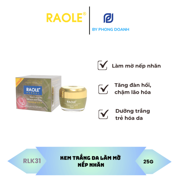 RAOLE KEM TRẮNG DA LÀM MỜ NẾP NHĂN 15G