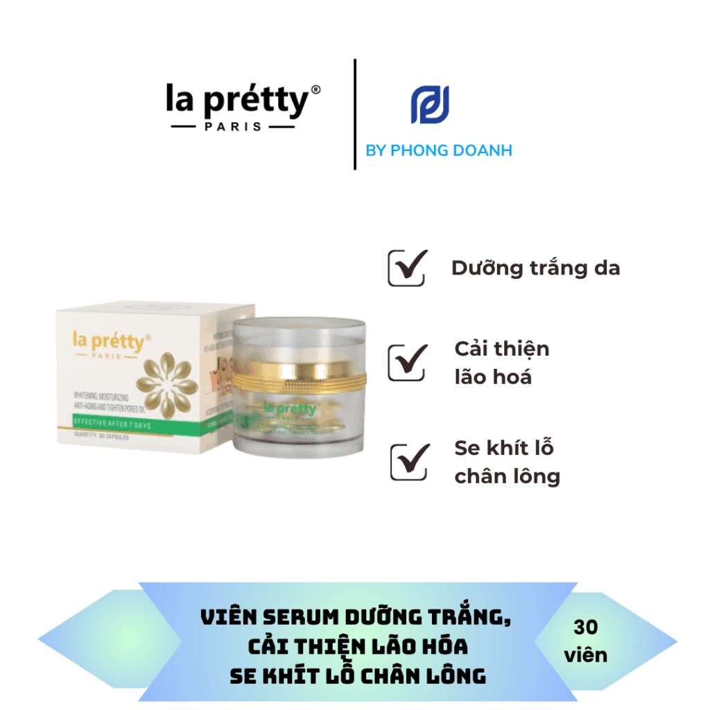 VIÊN SERUM DƯỠNG TRẮNG DA NGĂN LÃO HÓA – SE KHÍT LỖ CHÂN LÔNG
