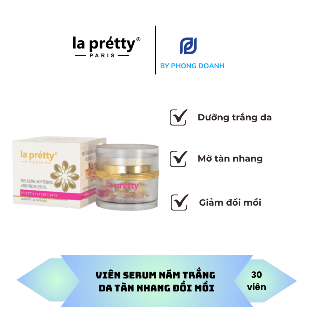 VIÊN SERUM NÁM – TRẮNG DA, MỜ TÀN NHANG, GIẢM ĐỐI MỒI