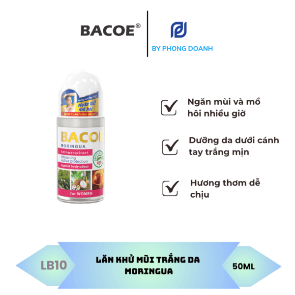 BACOE LĂN KHỬ MÙI TRẮNG DA HƯƠNG MORINGUA 50ML