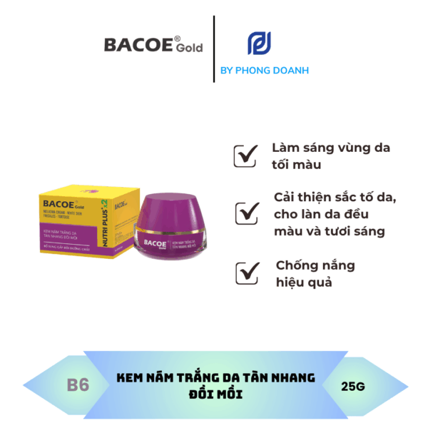 BACOE GOLD KEM NÁM TRẮNG DA TÀN NHANG ĐỒI MỒI 25G