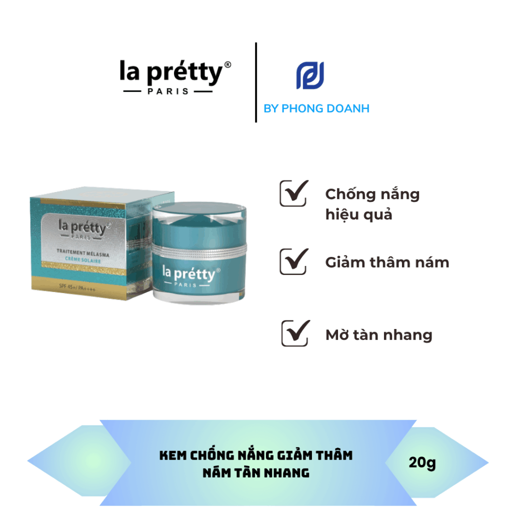 KEM CHỐNG NẮNG GIẢM THÂM, NÁM, TÀN NHANG LA PRETTY