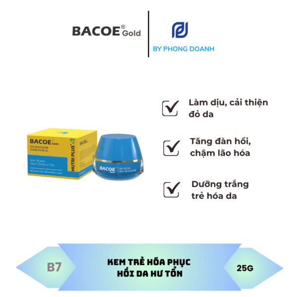 BACOE GOLD KEM TRẺ HÓA PHỤC HỒI DA HƯ TỔN 25G