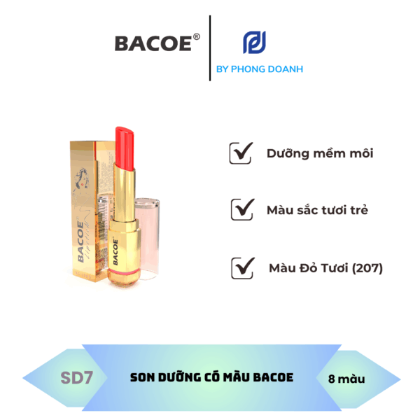 BACOE SON DƯỠNG MỀM MÔI CÓ MÀU ĐỎ TƯƠI
