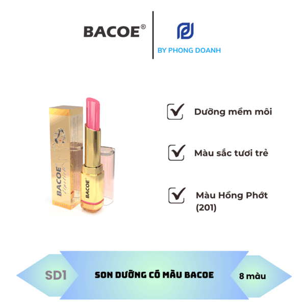 BACOE SON DƯỠNG MỀM MÔI CÓ MÀU HỒNG PHỚT